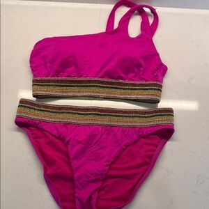 Gibson Latimer Pink Bikini with Multicolor Stripes